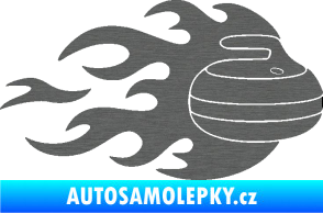 Samolepka Curling 005 pravá kámen škrábaný titan