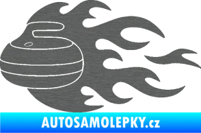 Samolepka Curling 005 levá kámen škrábaný titan