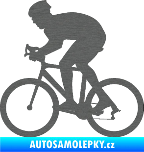 Samolepka Cyklista 008 levá škrábaný titan