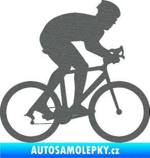 Samolepka Cyklista 008 pravá škrábaný titan