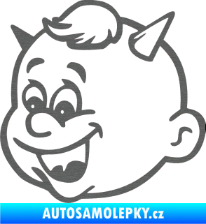 Samolepka Dítě v autě 003 levá chlapec ďáblík škrábaný titan