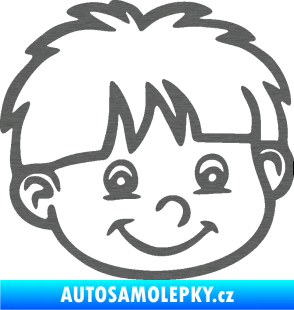 Samolepka Dítě v autě 036 pravá chlapec hlavička škrábaný titan