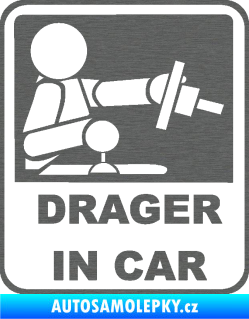 Samolepka Drager in car 001 škrábaný titan
