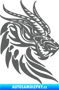 Samolepka Dragon 051 pravá dračí hlava škrábaný titan