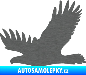 Samolepka Dravec na sklo 004 levá škrábaný titan