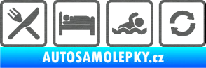 Samolepka Eat sleep swimming repeat plavání škrábaný titan