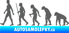 Samolepka Evoluce 001 levá škrábaný titan
