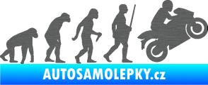Samolepka Evoluce 004 pravá motorkář škrábaný titan