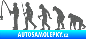 Samolepka Evoluce 005 rybář levá škrábaný titan