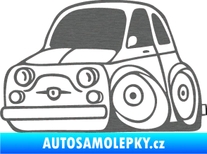 Samolepka Fiat 500 karikatura levá škrábaný titan