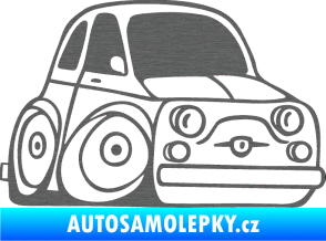 Samolepka Fiat 500 karikatura pravá škrábaný titan