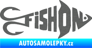 Samolepka Fish On rybička škrábaný titan
