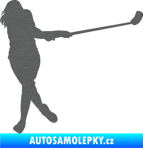 Samolepka Florbal 006 pravá  škrábaný titan