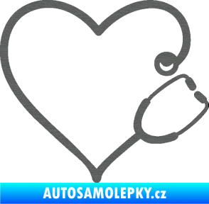 Samolepka Fonendoskop 002 pravá  zdravotní sestřička škrábaný titan