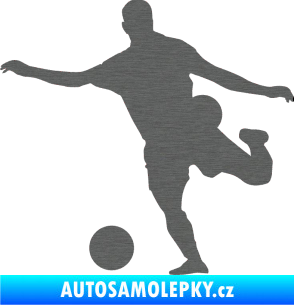 Samolepka Fotbalista 032 levá škrábaný titan