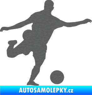 Samolepka Fotbalista 032 pravá škrábaný titan
