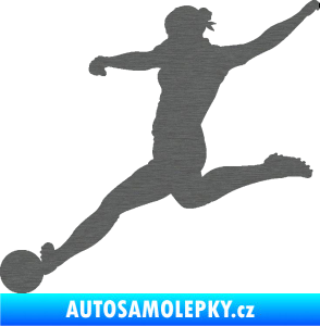 Samolepka Fotbalistka 002 levá škrábaný titan