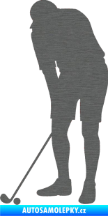 Samolepka Golfista 007 levá škrábaný titan