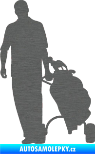 Samolepka Golfista 009 levá škrábaný titan
