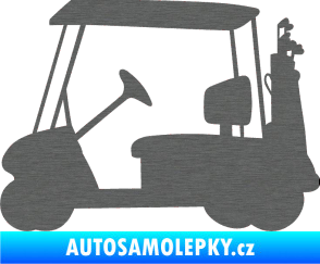 Samolepka Golfista 012 levá vozík škrábaný titan