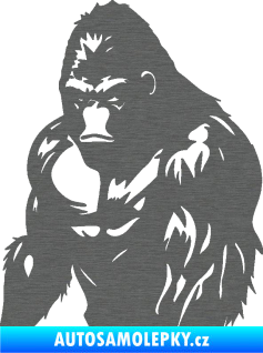 Samolepka Gorila 004 levá škrábaný titan