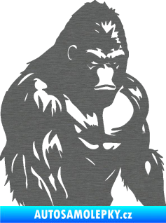 Samolepka Gorila 004 pravá škrábaný titan
