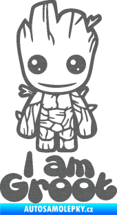 Samolepka Groot 001 levá s nápisem škrábaný titan