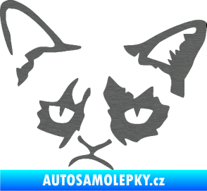 Samolepka Grumpy cat 001 levá škrábaný titan