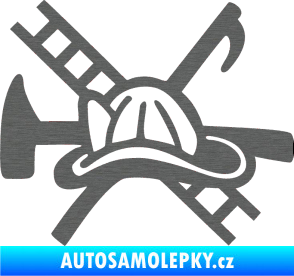 Samolepka Hasič 005 levá škrábaný titan