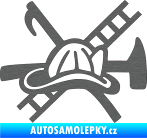 Samolepka Hasič 005 pravá škrábaný titan