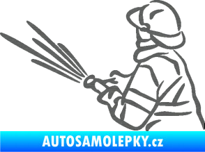 Samolepka Hasič 015 levá škrábaný titan