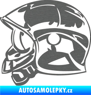 Samolepka Helma levá škrábaný titan