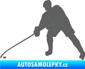 Samolepka Hokejista 002 levá škrábaný titan