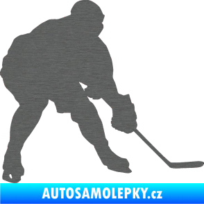 Samolepka Hokejista 016 pravá škrábaný titan