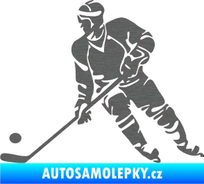 Samolepka Hokejista 027 levá škrábaný titan