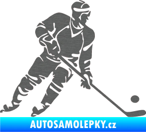 Samolepka Hokejista 027 pravá škrábaný titan