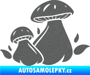 Samolepka Houby 002 pravá škrábaný titan