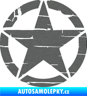 Samolepka Hvězda army 008 narušená škrábaný titan