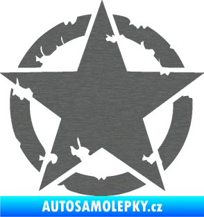 Samolepka Hvězda US Army 003 narušená škrábaný titan