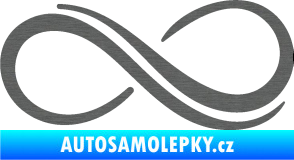 Samolepka Infinity 001 pravá symbol nekonečno škrábaný titan