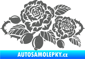 Samolepka Interiér 004 levá růže šípková škrábaný titan