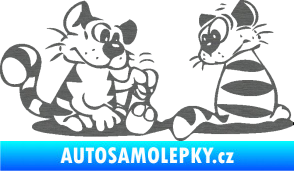 Samolepka Interiér 010 levá kočičky škrábaný titan