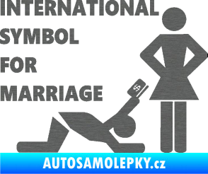 Samolepka International symbol for marriage škrábaný titan