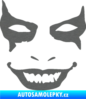 Samolepka Joker 004 tvář levá škrábaný titan