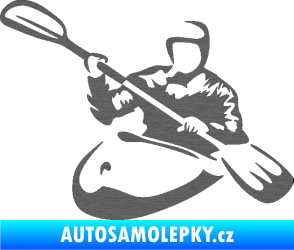 Samolepka Kajakář 004 levá škrábaný titan