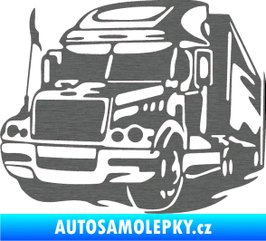 Samolepka Kamion 002 levá nákladní auto škrábaný titan