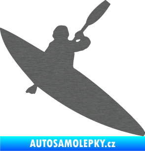 Samolepka Kanoista 001 pravá škrábaný titan