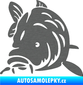 Samolepka Kapr 002 levá škrábaný titan
