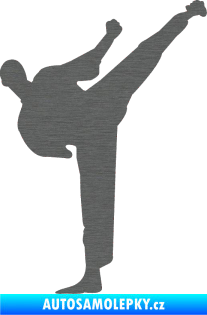 Samolepka Karate 001 pravá škrábaný titan