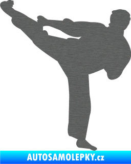 Samolepka Karate 008 levá škrábaný titan